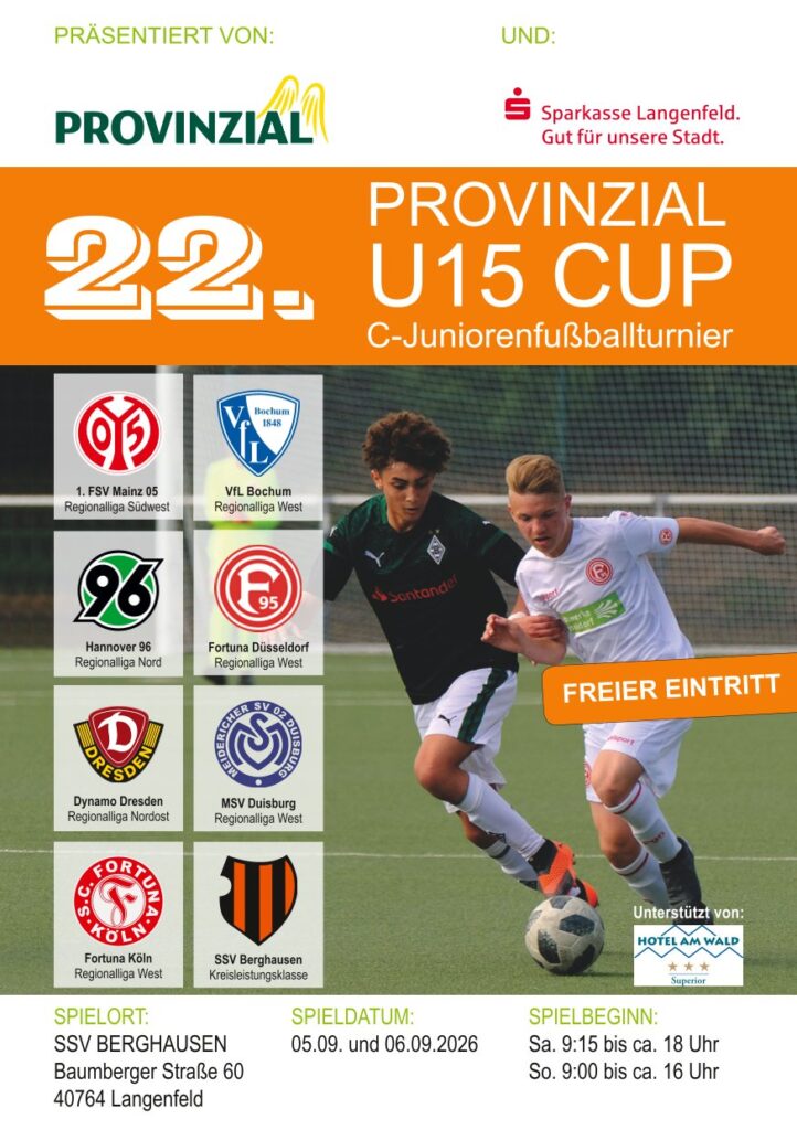 Der 22. Provinzial U15 Cup beginnt bald